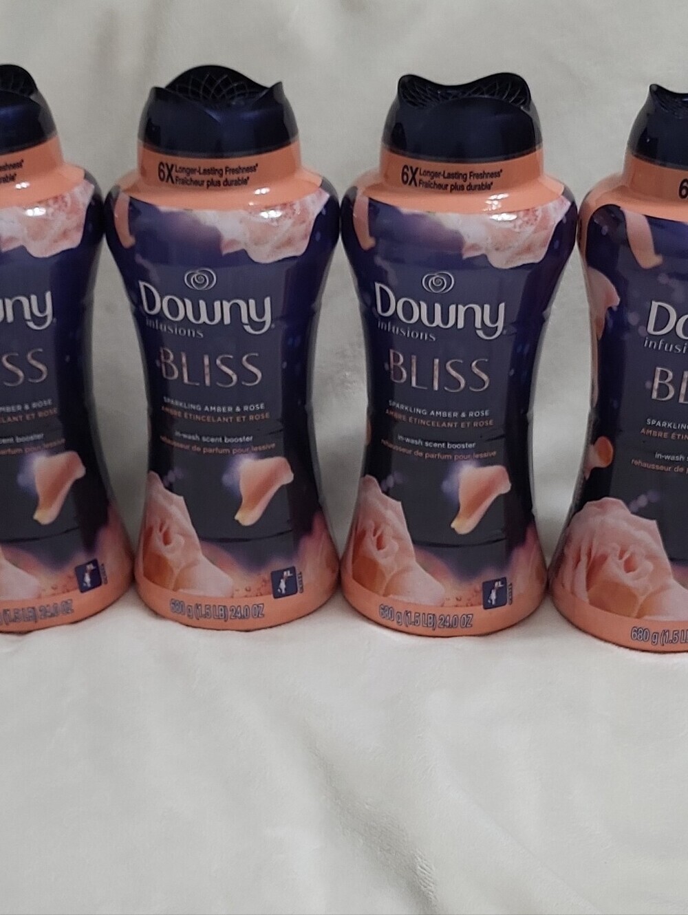 4 Downy Infusions Bliss In-Wash Scent Booster Beads Amber & Rose 24.0 oz - Picture 3 of 16